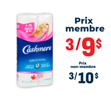 Cashmere 8 rouleaux doubles - Prix membre 3 pour 9$ - non membre 3 pour 10$