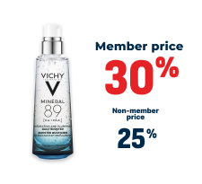 Vichy Full product range - Member price 30% off - Non member prices 25% off